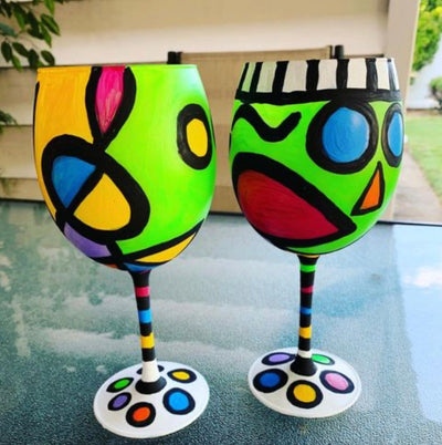 Abstract Wine Glass Design