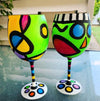 Abstract Wine Glass Design