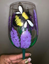 Wineglass painting Bumblebee